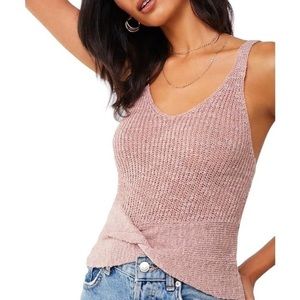 Lavender knitted wrapped front tank